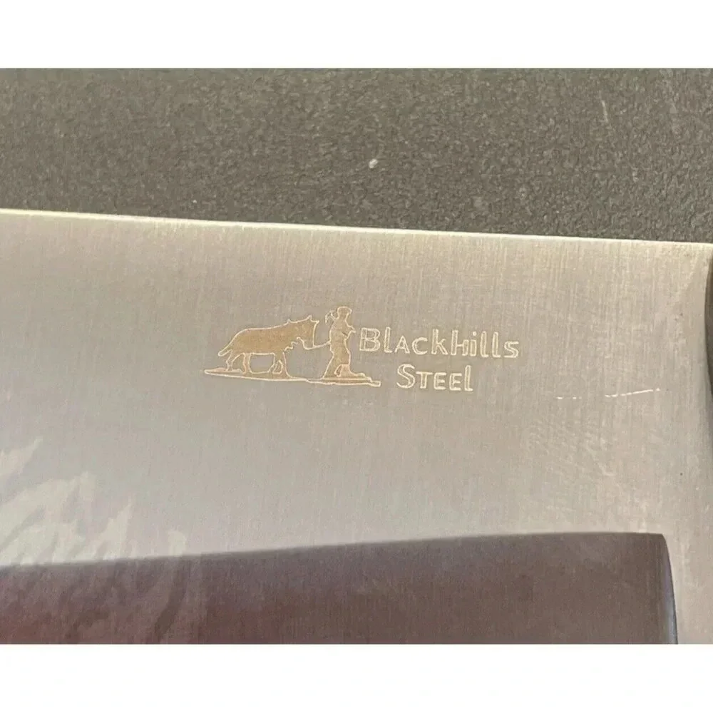 Blackhills Steel‎ Frostwood Wood Hunter Bowie 11.5” Hunting Knife Nylon Sheath